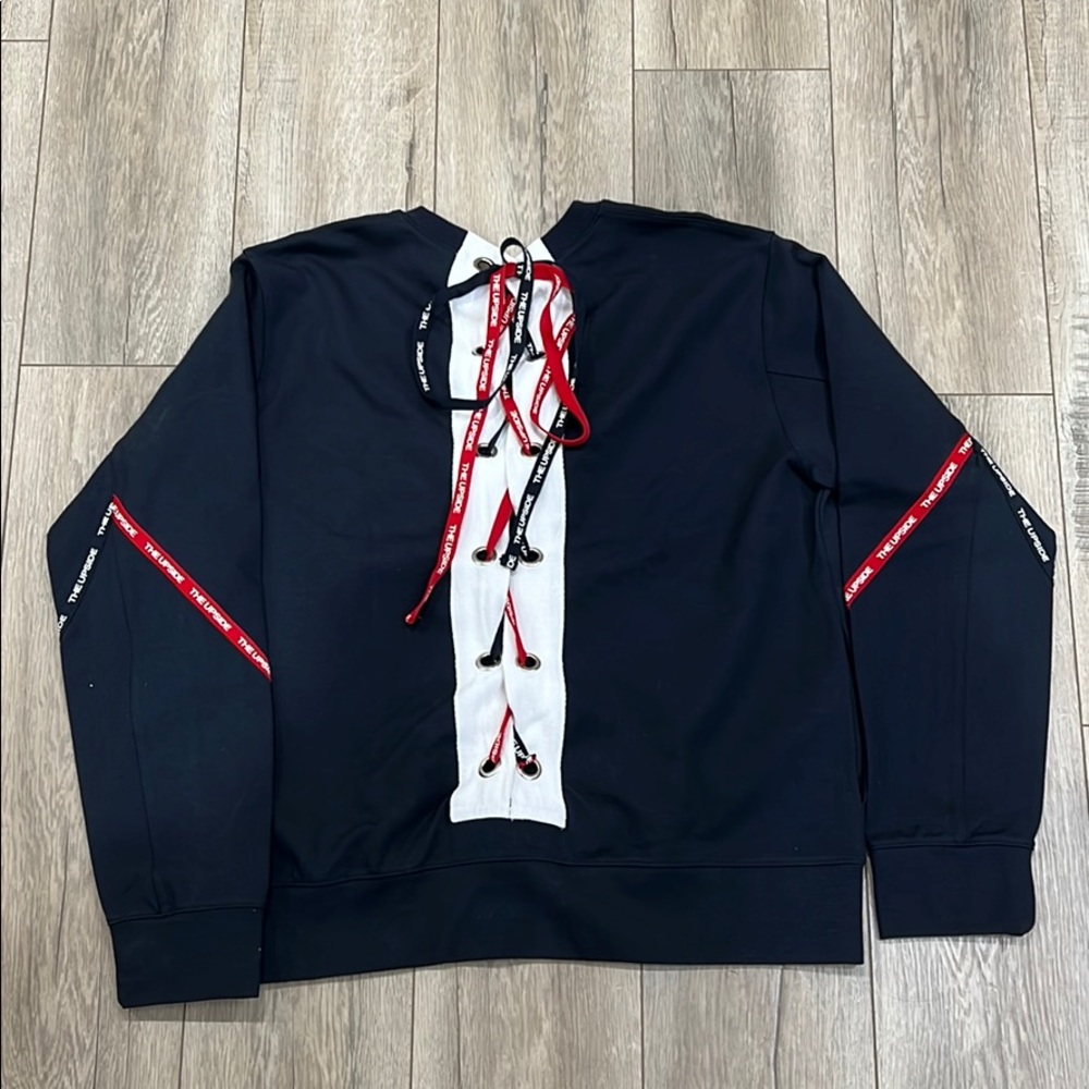 THE UPSIDE lace up crew neck size M